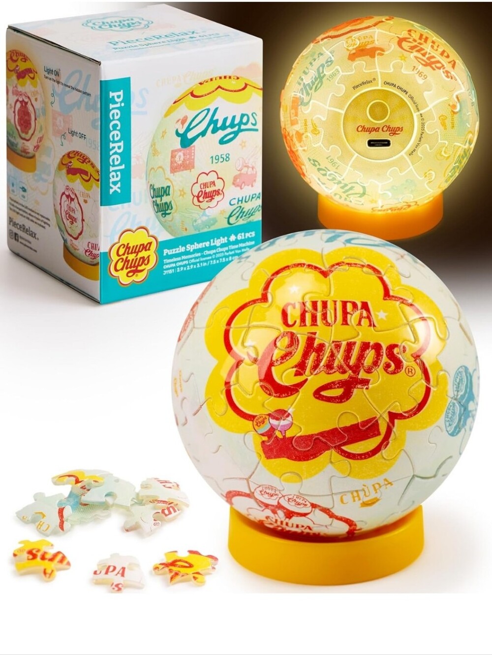 Chupa Chups PieceRelax 3D Puzzle Sphere Light